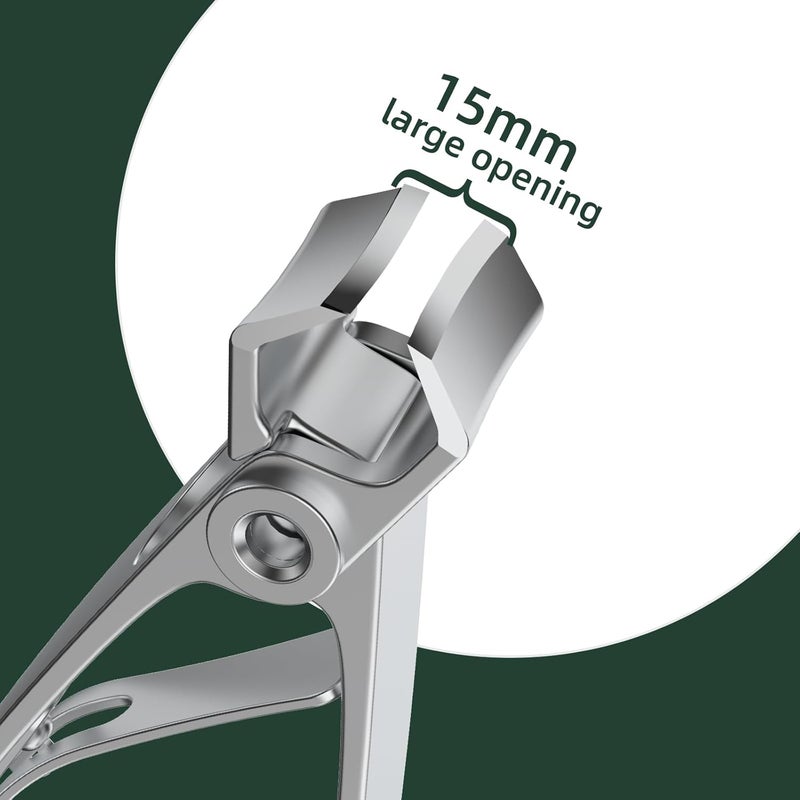 VANWIN Nail Clippers for Men, Heavy Duty Large Toenail Clippers for Thick Nails for Seniors with Wide Opening, Ultra Sharp Slant Curved Blade Toe Nail Clipper for Thick Toenails and Ingrown Nails - Image 3